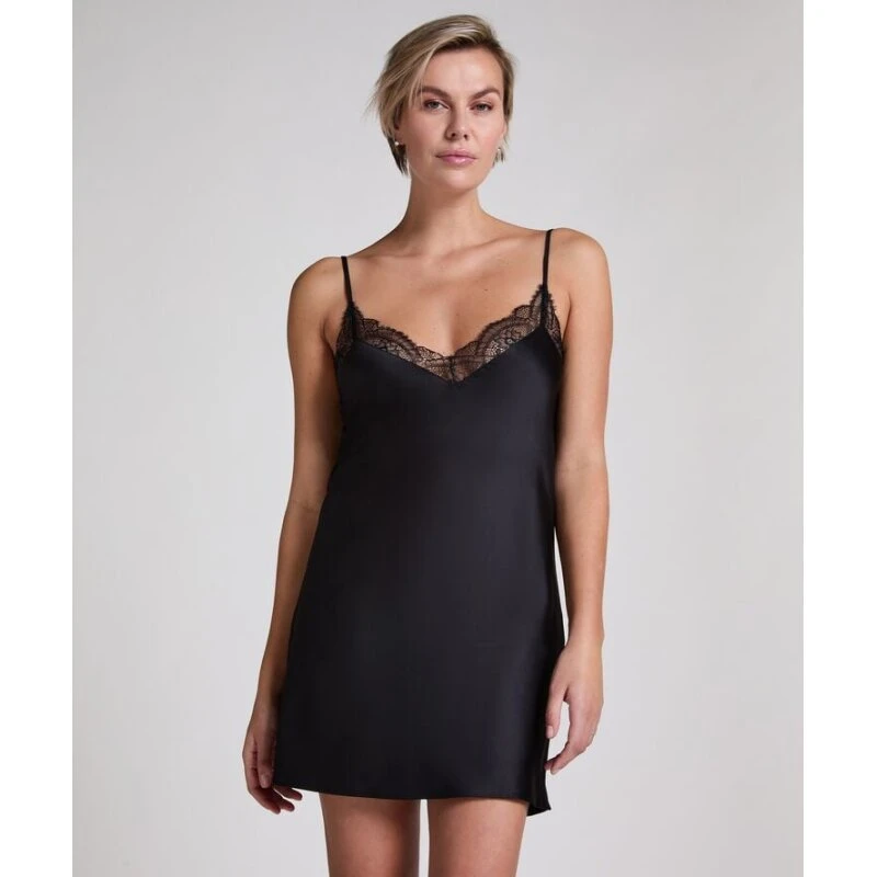 Hunkemöller Slipdress Lace - sort