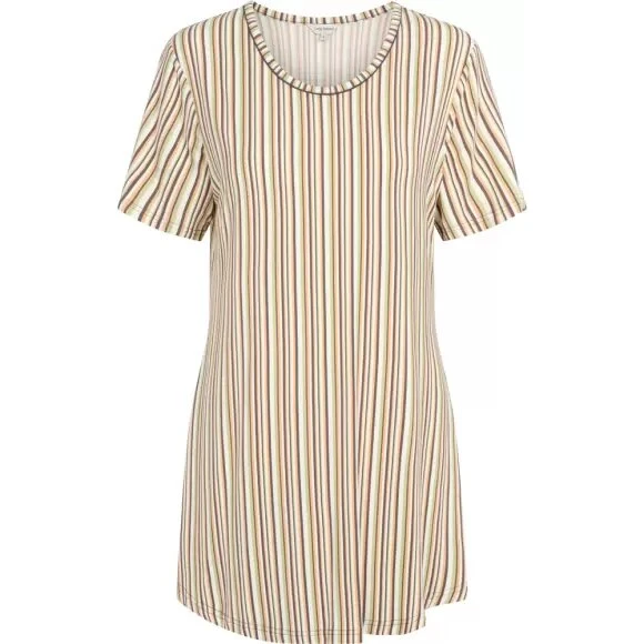 Lady Avenue Bamboo Bigshirt - Stribet natkjole Olive/Plum