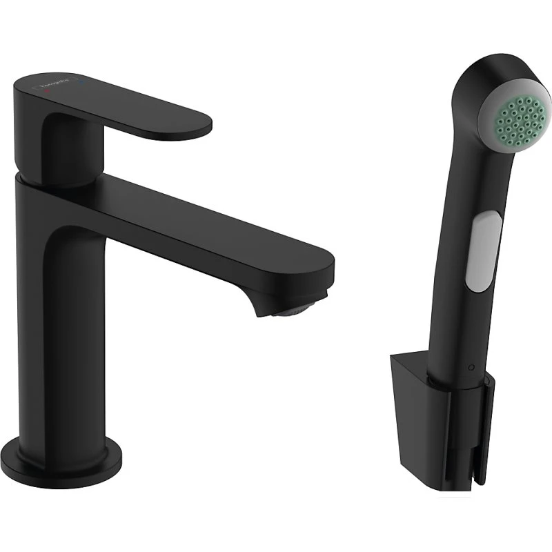 Hansgrohe Rebris S 1-grebs håndvaskarmatur 110 med bidettehåndbruser, mat sort