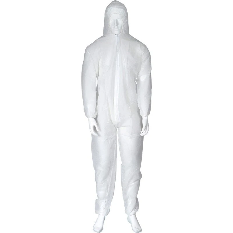 Ox-On PP Coverall Basic beskyttelsesdragt med hætte, hvid, 3XL