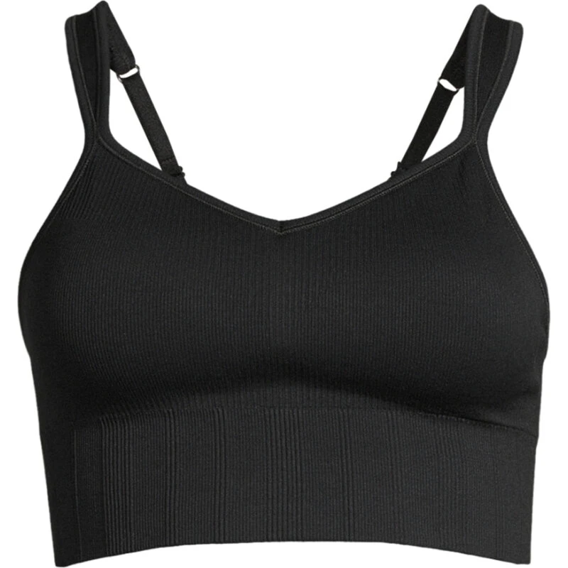 Casall Seamless Rib Polstret Sports-BH, Black S