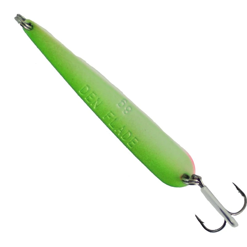 Kent Andersen Den Flade 8g - Fluo Green/White Havørredblink