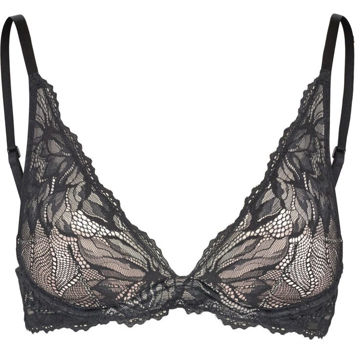 Calvin Klein Light Lined Plunge Seductive Lotus - Sort