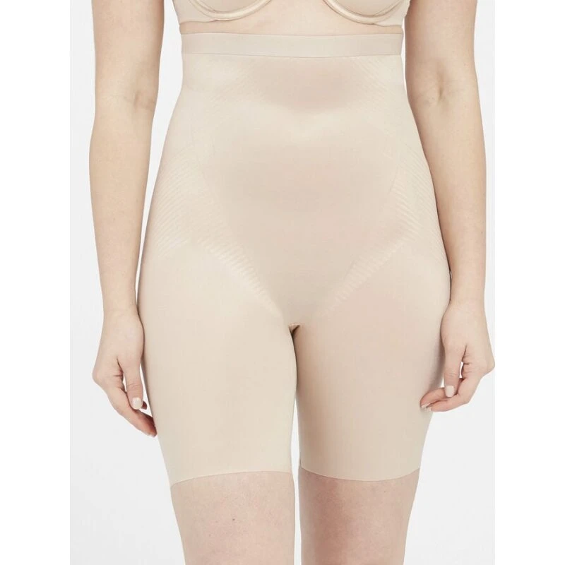 SPANX Thinstincts 2.0 højtaljet midt-lårshorts – Soft Nude