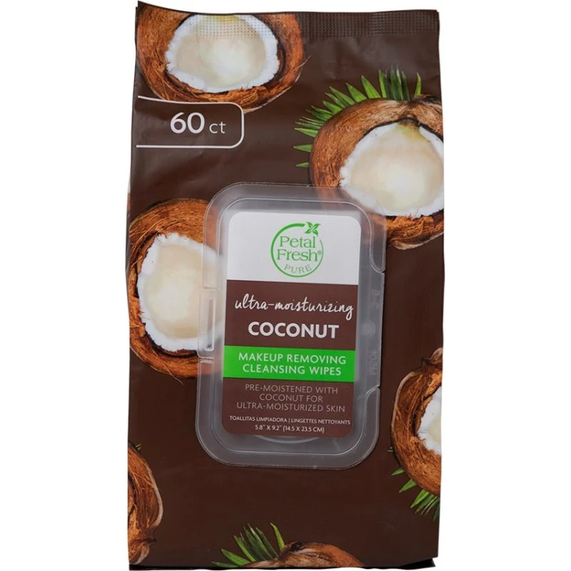 Petal Fresh Pure Coconut Makeup Removing Wipes - 60 stk.