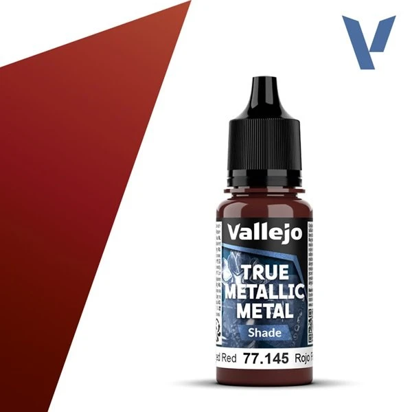 Vallejo True Metallic Metal Shade - Forged Red, 18ml