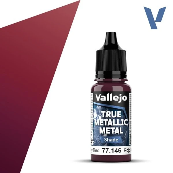 Vallejo True Metallic Metal Shade - Ruby Red, 18ml