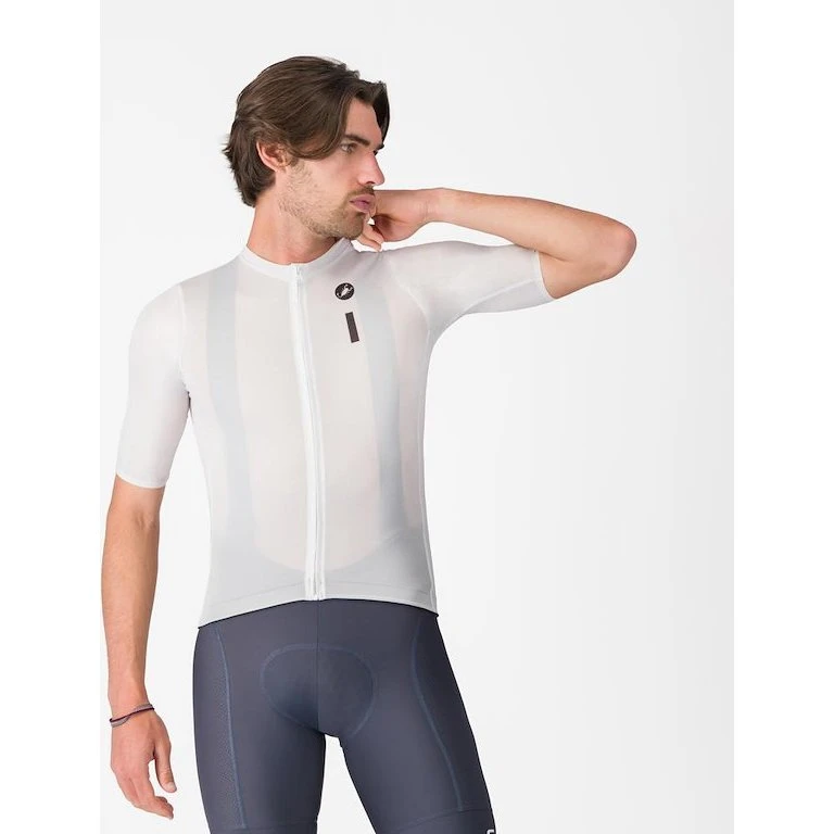 Castelli Drittone Logo Cykeltrøje - Hvid/Sort - Herre