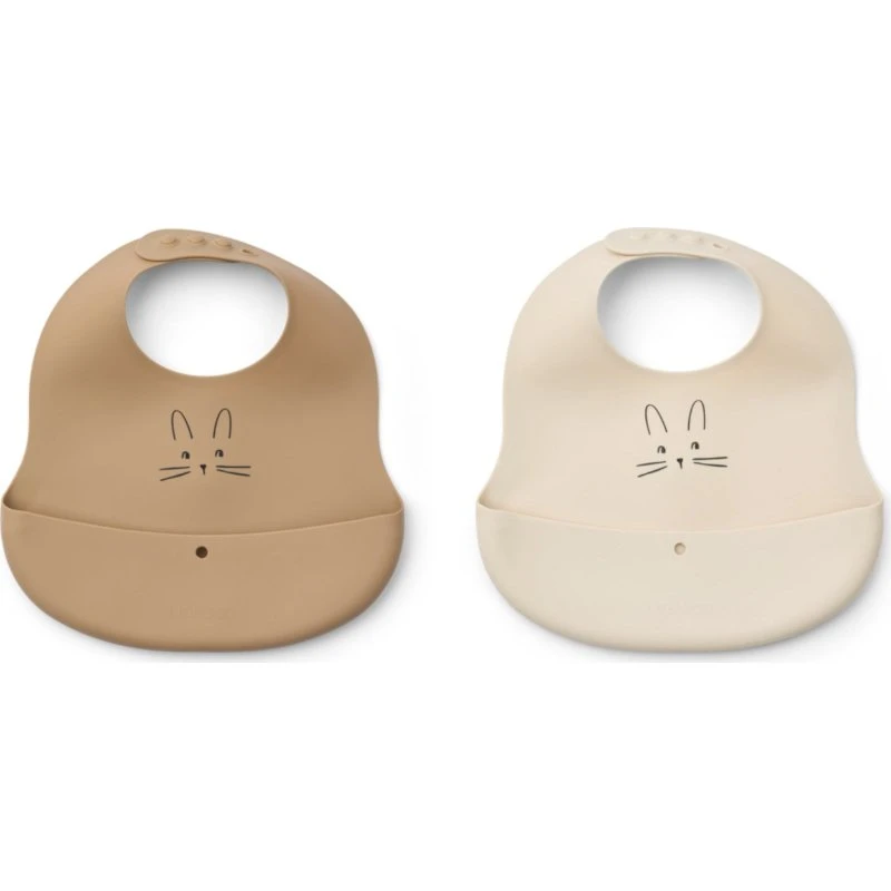 LIEWOOD Mr Bear Ember silikone hagesmække 2-pak, Dove/Whale