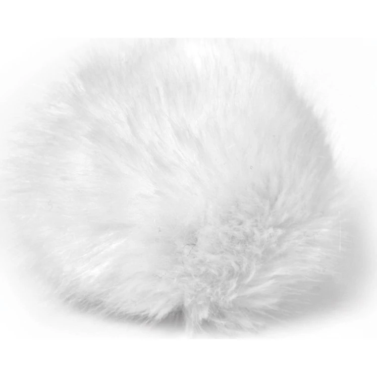 Pompon Kvast Kaninhår 60 mm - Hvid