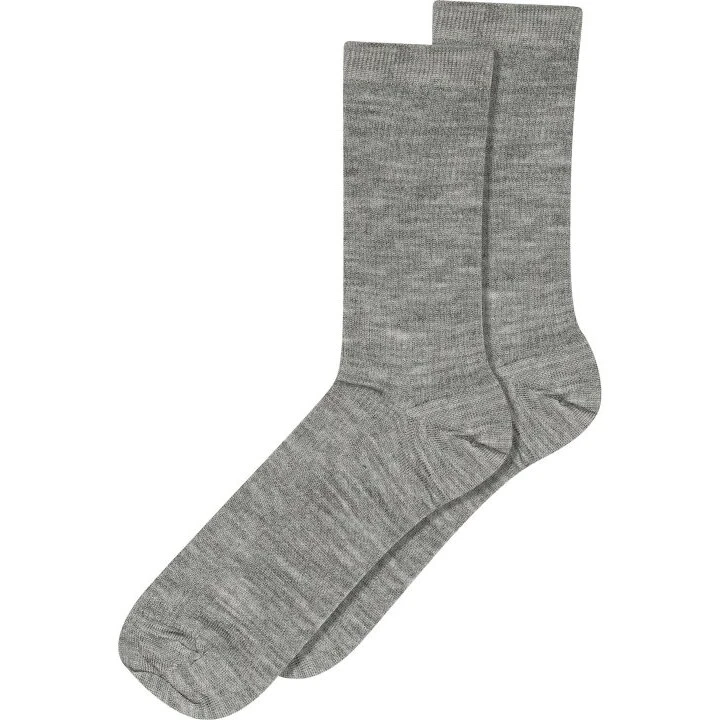 MP Denmark Ribstrømper i uld, Grey Melange 40-42