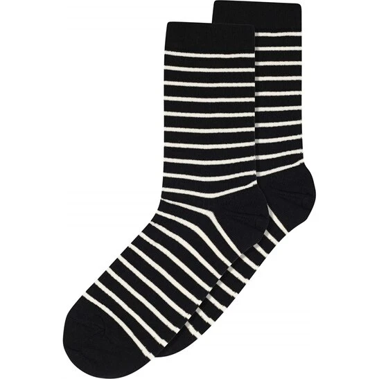 MP 77715 Lydia strømper – råhvide med sorte striber
