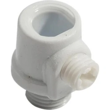 Klemmenippel Nylon m/udv. gevind M10, hvid