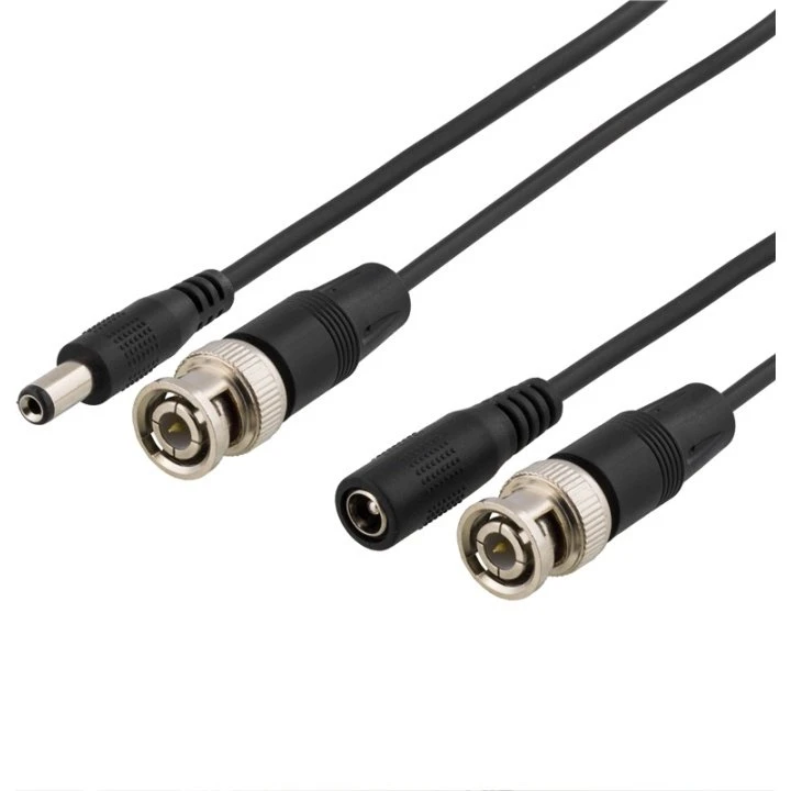 DELTACO BNC-kabel med strøm, 3m, sort (RG-59, 75 Ohm)