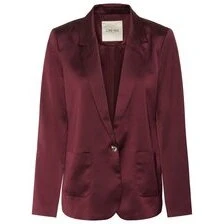 Cream CRCocamia Sateen Blazer - Zinfandel