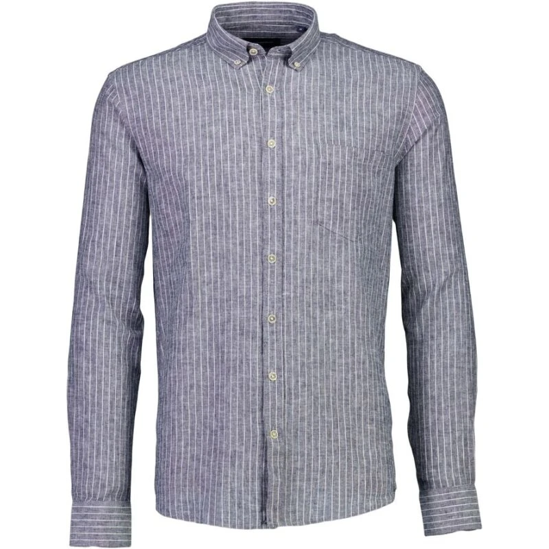 Lindbergh Cotton/Linen kortærmet skjorte Navy XXL