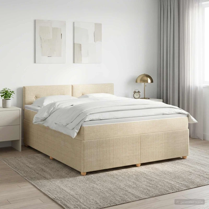 vidaXL Boxmadras med topmadras og justerbar sengegavl, 160 x 200 cm