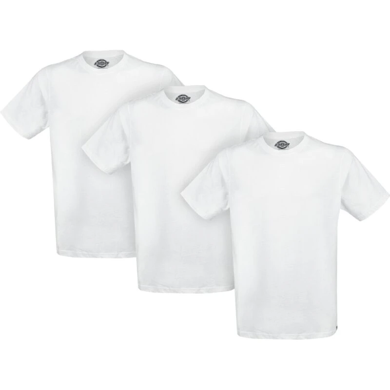Dickies T-Shirt 3-Pack – 3 hvide bomulds-T-shirts
