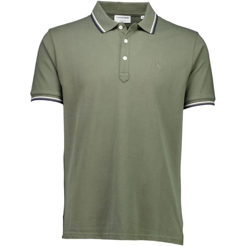 Lindbergh Contrast Piping Poloshirt Air Force Green XL