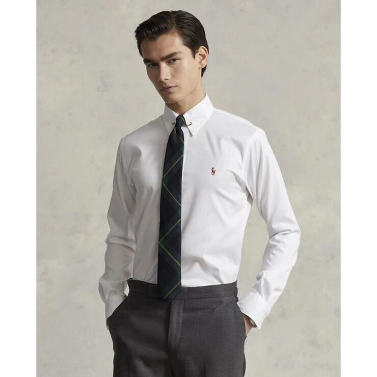 Ralph Lauren Custom Fit Oxford-skjorte i hvid