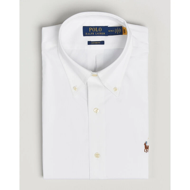 Ralph Lauren Custom Fit Oxford-skjorte, hvid