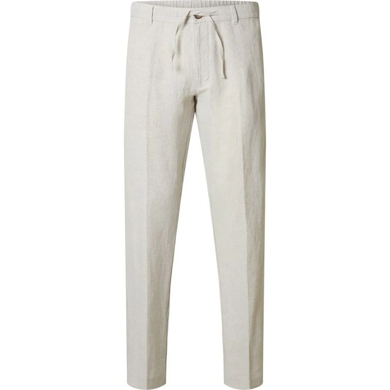 SLH196 Leroy Linen Straight Fit Bukser - Blå