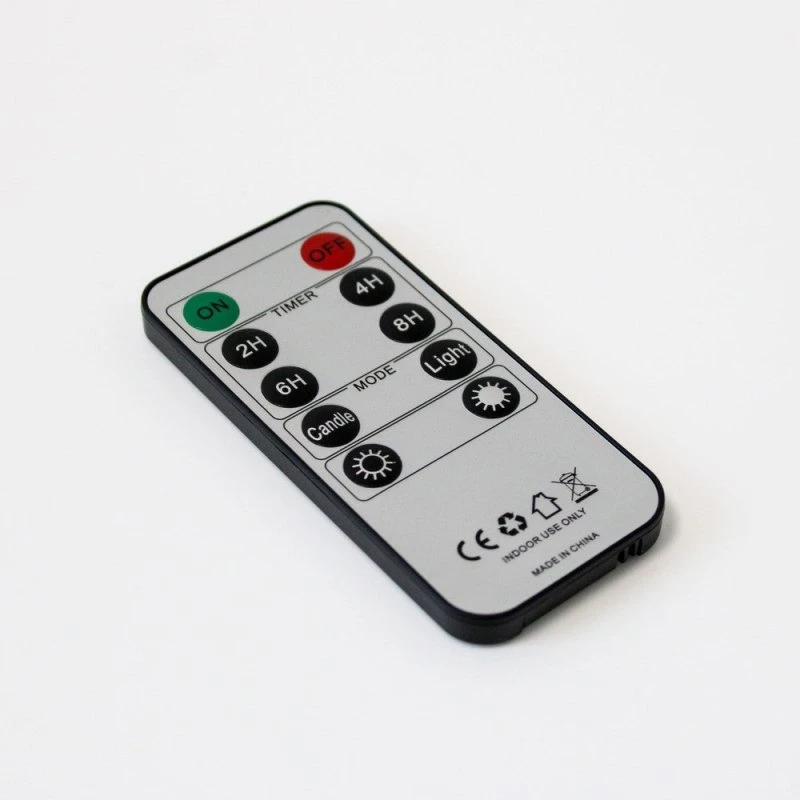 Fjernbetjening til LED-stearinlys - 10 knapper, timer & dæmpning