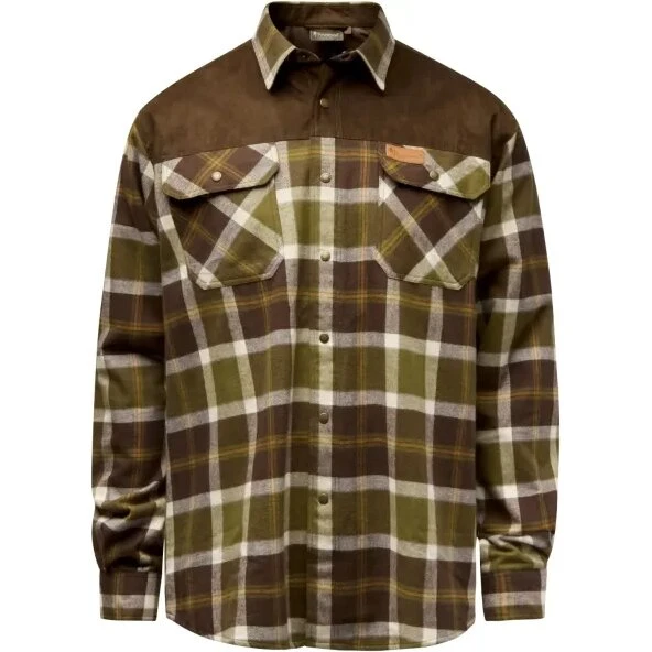 Pinewood Douglas Skjorte Herre – OliveGreen/Cr.White, L