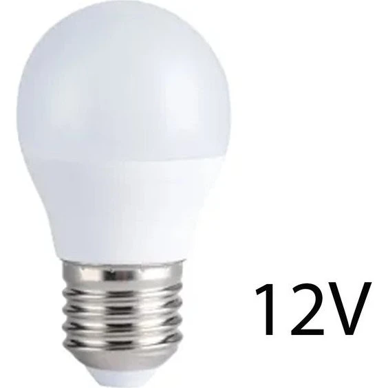 4W LED pære G45 - E27, 12V DC, Varm Hvid