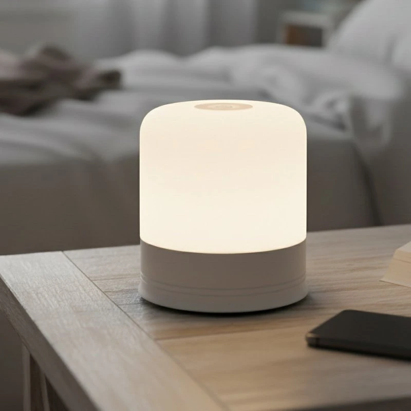 Opladelig LED bordlampe, hvid, touch-dæmpbar, IP54