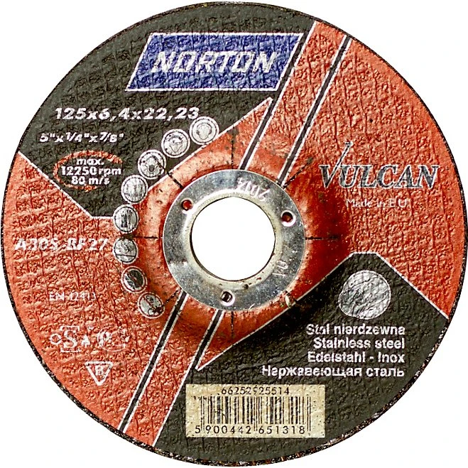 Norton Vulcan Skrubskive 125x6,4x22,2 mm A30S-Bf