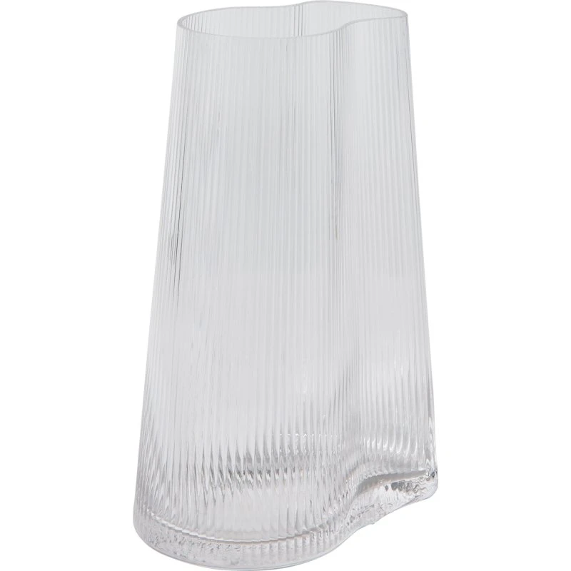 Muubs Ripe vase, klar glas, mundblæst med riflet struktur