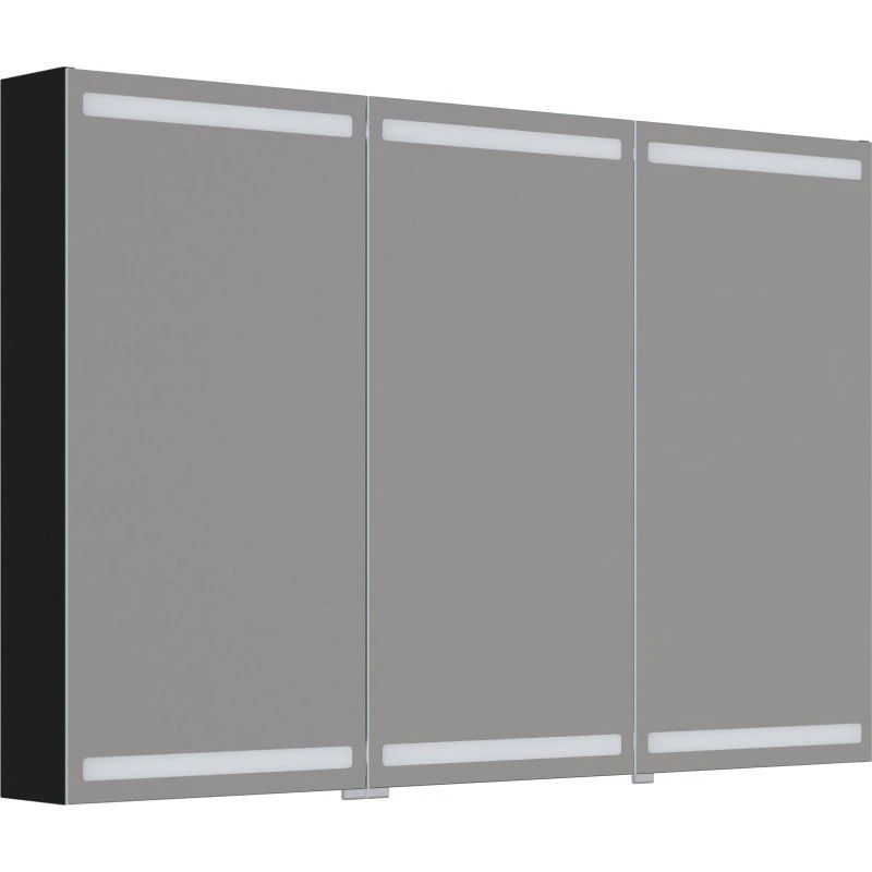 Dansani Luna Level spejlskab, 80x120 cm, sort eg