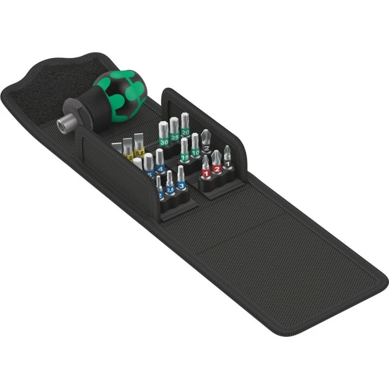 Wera Kraftform Kompakt Stubby 1 Bitsæt med holder og 18 bits