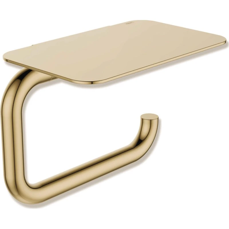 Hewi toiletrulleholder med hylde, poleret messing