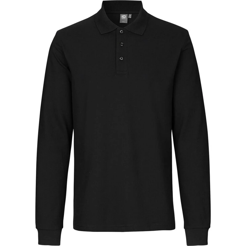 ID Identity Langærmet Polo T-shirt med stretch, Hvid