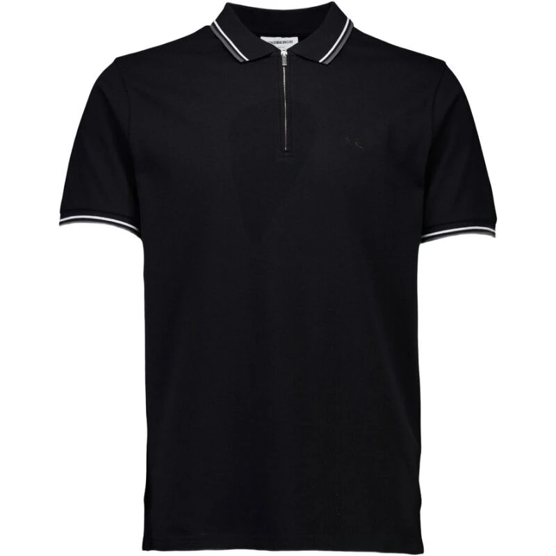 Lindbergh Zip Neck Poloshirt Space Black L