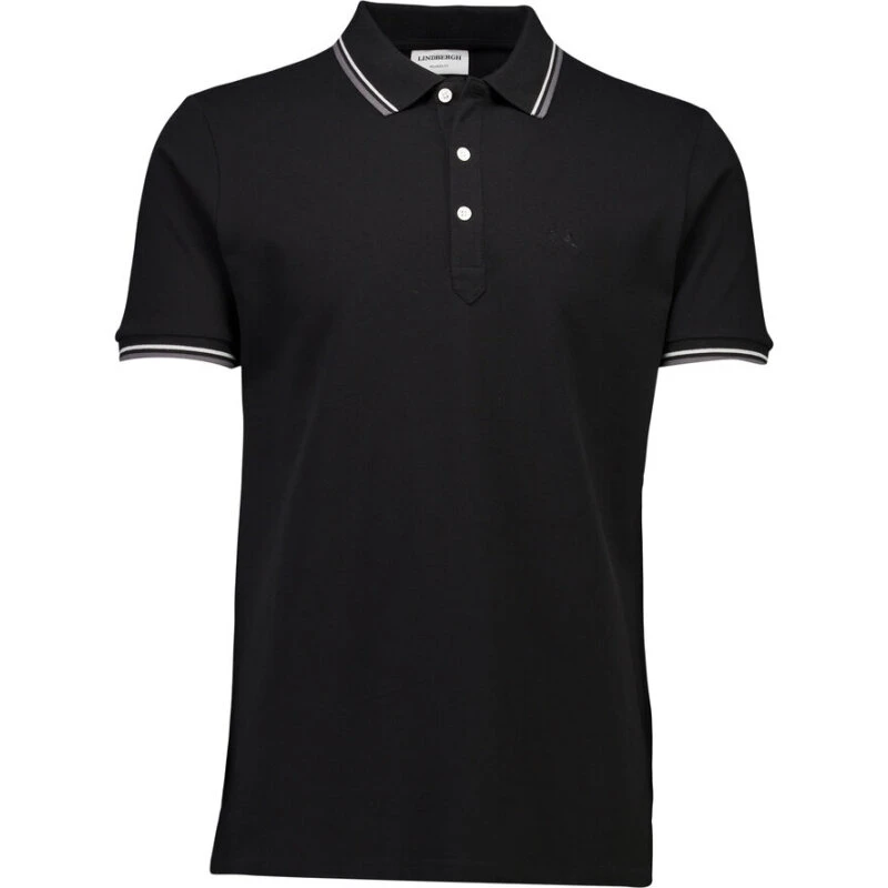 Lindbergh Contrast Piping Polo, Space Black, S