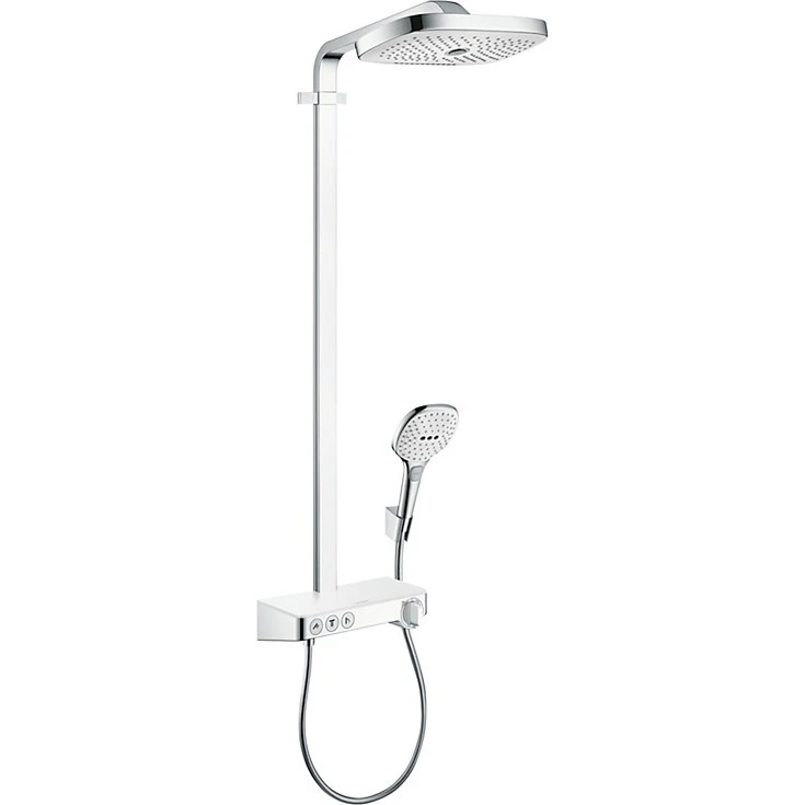 Hansgrohe Raindance Select E 300 Showerpipe, Krom/Hvid
