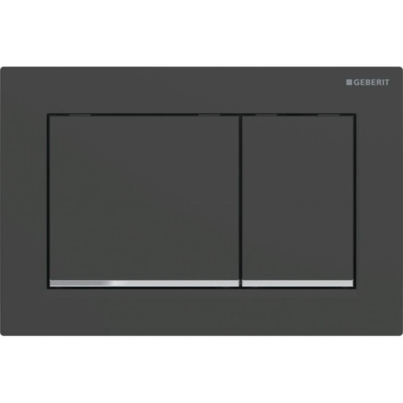 Geberit Omega 20 Square betjeningsplade, mat sort/krom