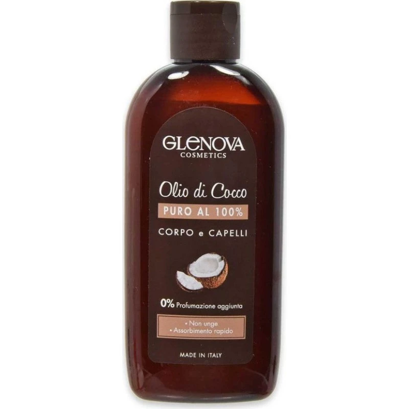 Glenova 100% Ren Kokosolie til Krop og Hår, 200 ml
