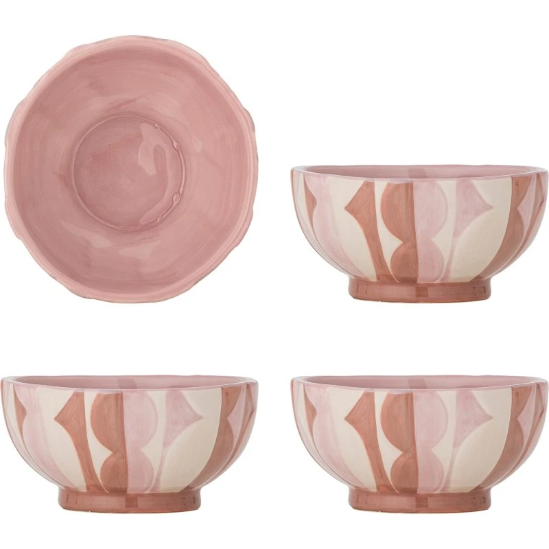 Bloomingville Saul Skålsæt, Rosa Stentøj, 4 stk.