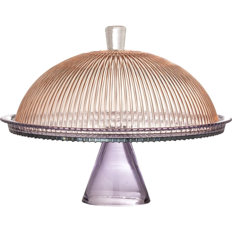 Bloomingville Tayo Kagefad m/låg, Multifarvet Glas, Ø32 cm