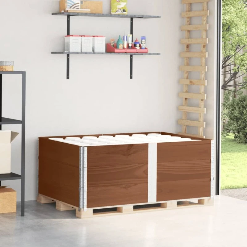 vidaXL pallerammer 3 stk. 150x100 cm i massivt fyrretræ, brun
