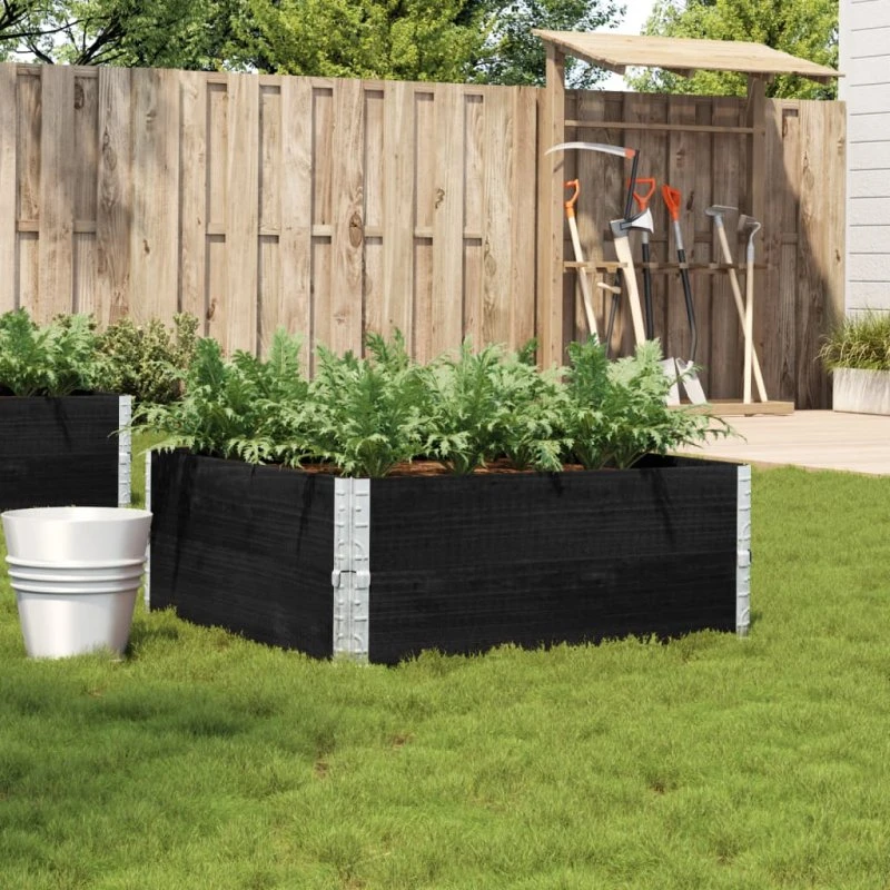 vidaXL plantekasse 100x100 cm i massivt fyrretræ - sort