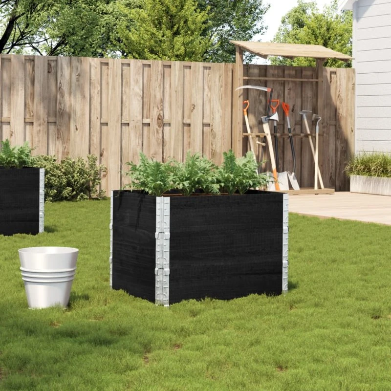 vidaXL plantekasse 80x60 cm i massivt fyrretræ - sort