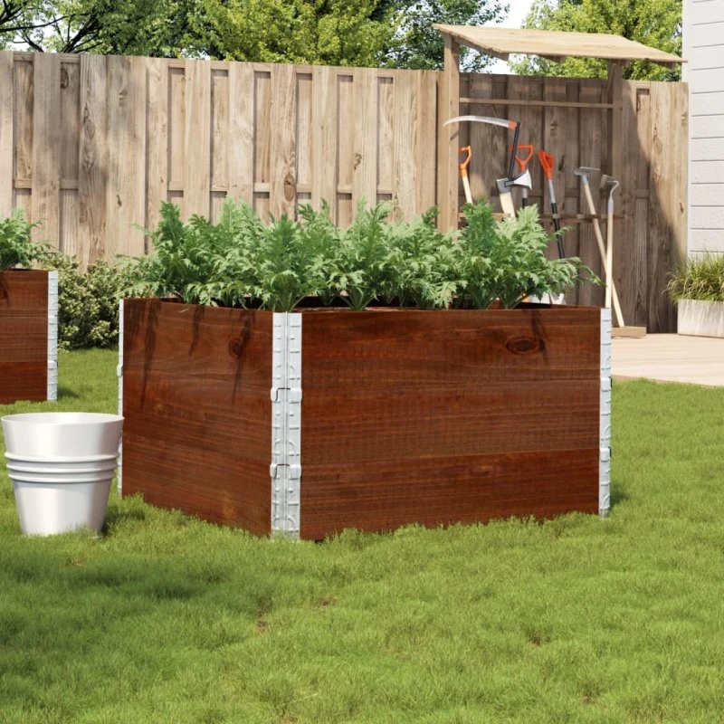 vidaXL plantekasse 100x100 cm i massivt fyrretræ, brun