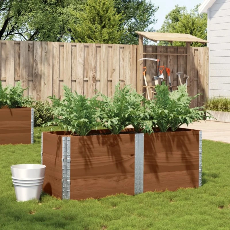vidaXL plantekasse 150x50 cm i massivt fyrretræ, brun
