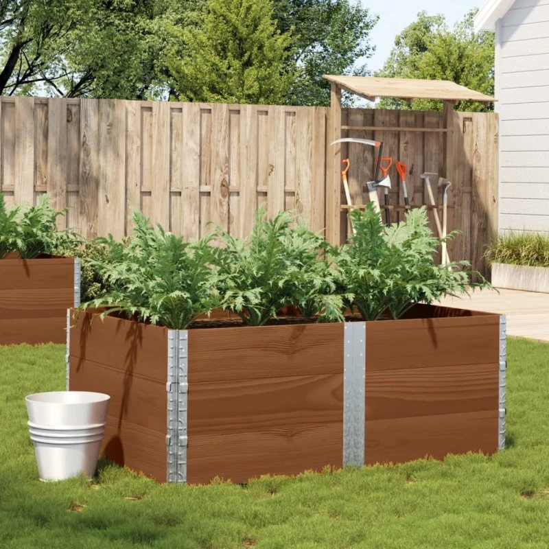 vidaXL plantekasse 150x100 cm i massivt fyrretræ, brun