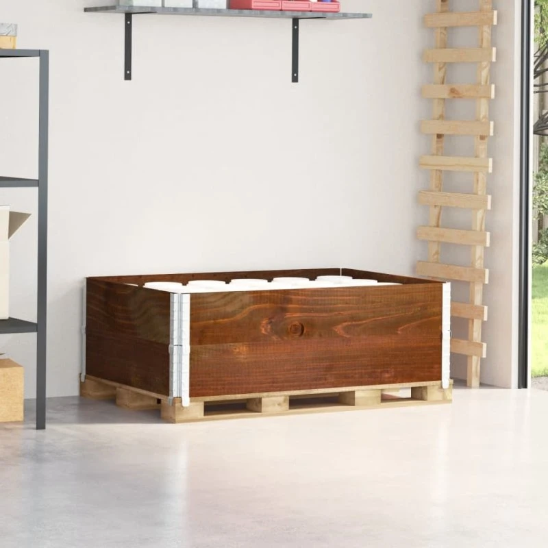 vidaXL pallerammer 2 stk. 120x80 cm i massivt fyrretræ, brun